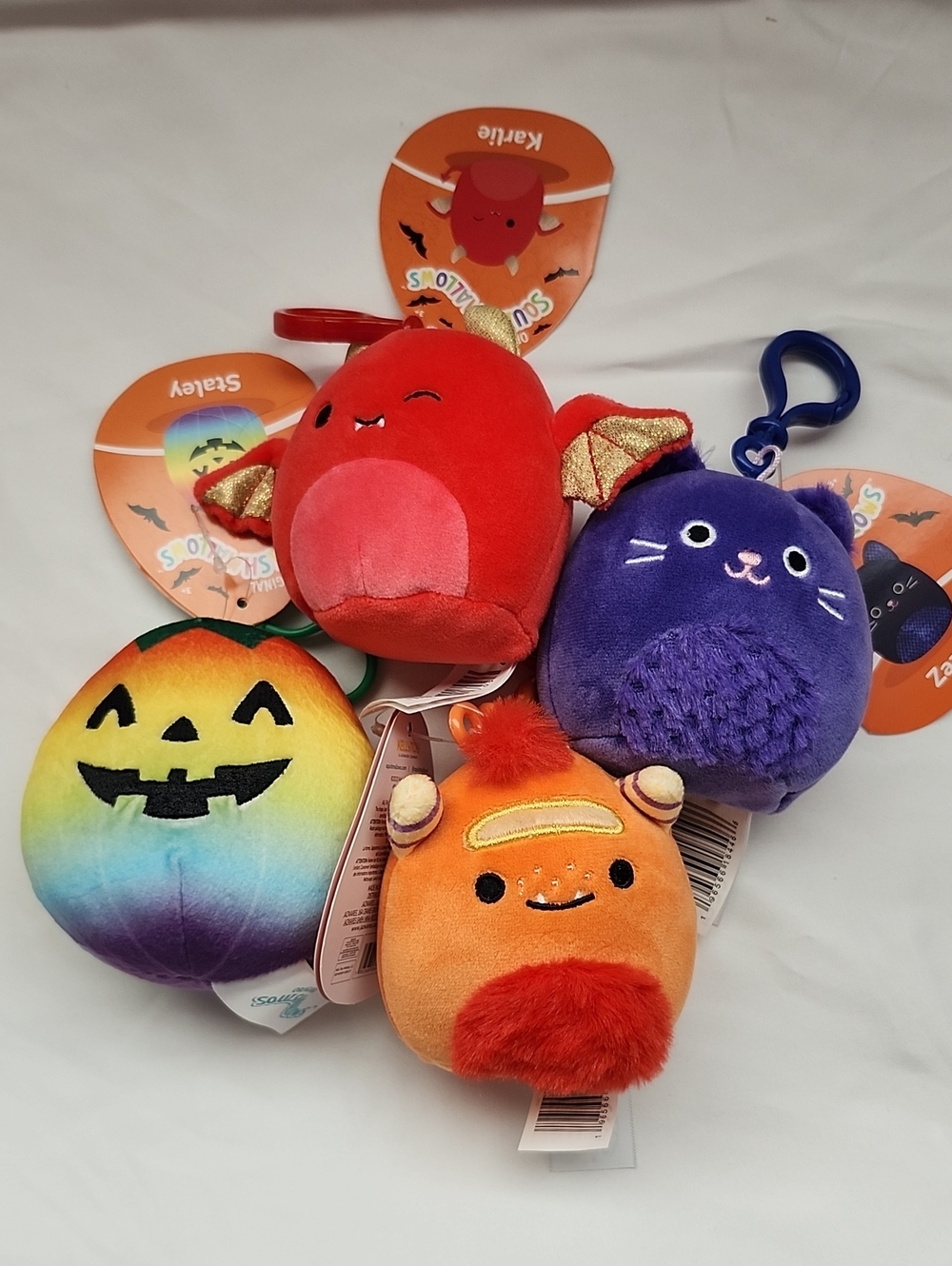 Karlie Plush Clip-On Mini Monsters - Red, Purple, Orange, Rainbow
